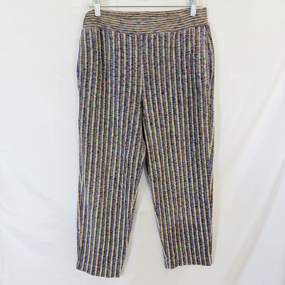 Missoni Sport Vertical Stripe Crop Pants High Waist Size 42 Italy